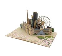 ASVP Shop Paris Skyline Pop-Up Card, Handcrafted 3D Greeting Card Featuring Iconic Landmarks, Card for Friend, Happy Father's Day Card, Birthday Card