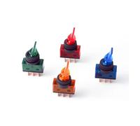 ASW-14D DC12V 20A Indicator Panel Mounting ON-OFF Car Toggle Switch Red, Green, Yellow, Blue IDGTTLDF(4PCS Colors)