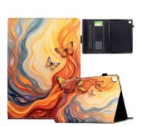 AsWant Case for Samsung Galaxy Tab A 10.1 SM-T510/T515/517 2019, Ultra Thin PU Protective Case with Stand Function and Card Slot Case, Butterfly Fire