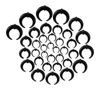 Aswewamt 18 Pairs Acrylic Septum Stretching Kit Black Septum Pincher Tapers C Shape Septum Piercing Kit For Stretching Expander Rings Nose Ear Gauges, Size 14G-00G