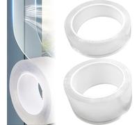 Aswewamt 2Pcs Transparent Window Seal Weather Sealing Tape, 1.18inch*32.8ft & 2inch*32.8ft Window Sealant Tape Clear Waterproof Tape Seal and Save Tape for Bathroom Kitchen Door Window