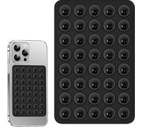 Aswewamt 40 Grain Double Sided Suction Phone Holder, Large Anti-slip Silicone Suction Cup Mobile Phone Holder Mat, Black