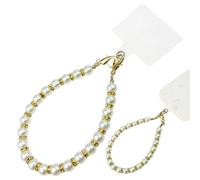 Aswewamt Phone Pearl Charm, Pearl Phone Strap With Keychain & Tether Tab, Anti-Lost Wrist Lanyard Chain, For Most Cell Phones Mobile Phones Case