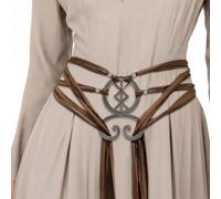 Aswitnove Viking Troll Cross Rope Belt Women Medieval Norse Witch Renaissance Belt Accessory for Ren Faire Halloween Cosplay, Black, Adjustable