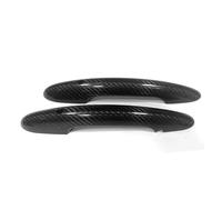 ASXWRTBC 2pcs Real Carbon Fiber Car Exterior Door Handle Snap-in Cover Compatible for MINI Cooper F56 F57 Styling(Matte Black)