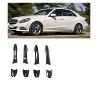 ASXWRTBC 4pcs Exterior Door Handle Cover with Cap Carbon Fiber Replacement Compatible for-Benz W204 W212 W218 W207 LHD Car Witth Sensing(Front Door Induction)