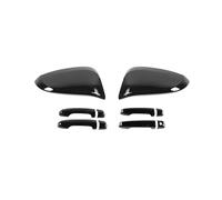 ASXWRTBC Car Door Handle Decoration Cover Rearview Mirror Cover Trim Compatible for Toyota 4Runner 2017-2023 Carbon Fiber Exterior Accessories Black(Right)