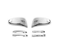 ASXWRTBC Car Door Handle Decoration Cover Rearview Mirror Cover Trim Compatible for Toyota 4Runner 2017-2023 Carbon Fiber Exterior Accessories Black(Chrome)