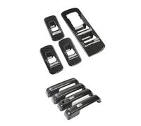 ASXWRTBC Car Grain Window Lift Adjust Panel Switch Trims with 4Pcs Car Carbon Fiber Exterior Door Handle Cover Trim
