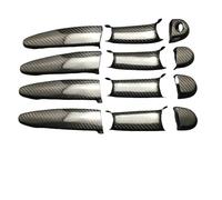 ASXWRTBC Car Styling Real Carbon Fiber Outer Door Handle Cover Compatible for BMW 4 Series F32 F33 F36 M4/Coupe F82 F83 Sport 2013-2017 LHD(E,Without Ground Light)