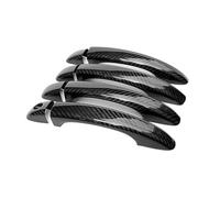 ASXWRTBC Carbon Fiber Car Door Handle W/o Smart Key Hole Cover Trims Compatible for Audi Q3 13-16