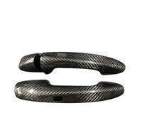 ASXWRTBC Carbon Fiber Exterior Door Handle Cover Trim Sticker Compatible for Mercedes Benz C Class W205 GLC X253 E Class W213 Car Accessories(2dr with Sensor LHD)