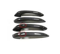 ASXWRTBC Compatible for Porsche Macan 2014-2020 Real Dry Carbon Fiber Car Exterior Frame Car Side Door Handle Covers Trims Overlay Auto Styling(4D Front with Sensor)