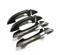 ASXWRTBC Dry Carbon Fiber Car Compatible for Skoda Octavia Compatible for Volkswagen VW Golf 6 7 Scirocoo Polo Bora Passat Side Door Handle Cover Trim Accessories(4 Doors with Sensor)