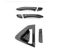 ASXWRTBC LHD Compatible for Hyundai Veloster JS N 2019 2020 2021 2022 Front Rear Door Handle Cover Car Exterior Carbon Fiber Protector Anti Scratch(One Set)