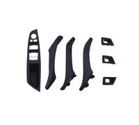 ASXWRTBC Luxury Leather Right Hand Drive RHD Compatible for BMW 5 Series F10 F11 F18 520 Black Car Interior Door Handle Inner Panel Pull Trim Cover(7PCS Black)