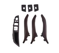 ASXWRTBC Luxury Leather Right Hand Drive RHD Compatible for BMW 5 Series F10 F11 F18 520 Black Car Interior Door Handle Inner Panel Pull Trim Cover(7PCS Mocha)