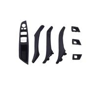 ASXWRTBC Luxury Leather Right Hand Drive RHD Compatible for BMW 5 Series F10 F11 F18 520 Black Car Interior Door Handle Inner Panel Pull Trim Cover(7PCS Black)