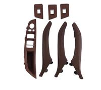 ASXWRTBC Luxury Leather Right Hand Drive RHD Compatible for BMW 5 Series F10 F11 F18 520 Black Car Interior Door Handle Inner Panel Pull Trim Cover(7PCS Red Wine)