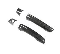 ASXWRTBC Outer Door Handle Sticker Carbon Fiber Smooth Surface Exterior Door Handle Cover Clear Texture Compatible for Car(Four Door Sensor)