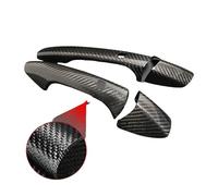 ASXWRTBC Real Carbon Compatible for Benz A B C E GLA GLK CLA CLS Class W204 W176 W246 W218 W212 Car Side Door Handle Cover Trim Accessories(2DR W Hole)