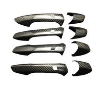 ASXWRTBC Real Carbon Compatible for Benz A B C E GLA GLK CLA CLS Class W204 W176 W246 W218 W212 Car Side Door Handle Cover Trim Accessories(4DR W Hole)