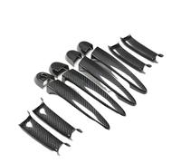 ASXWRTBC Real Carbon Fiber Auto Outerside Car Door Handle Cover Trim Compatible for BMW 3 Series E90 E92 E93 F30 F35 2005-2015 GT F34 2012+ Styling(8pcs All covers-03,Black)