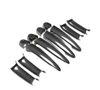 ASXWRTBC Real Carbon Fiber Auto Outerside Car Door Handle Cover Trim Compatible for BMW 3 Series E90 E92 E93 F30 F35 2005-2015 GT F34 2012+ Styling(8pcs All Covers,Black)