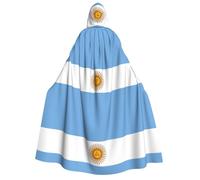 ASXZCBV Argentine Flag Print Hooded Cloak Cosplay Cape Costume Accessory Robe Carnival Themed Event Seasonal