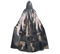 ASXZCBV Gothic Fairy Tale Castle01 Print Hooded Cloak Cosplay Cape Costume Accessory Robe Carnival Themed Event Seasonal