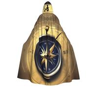 Asxzcbv Law Of The Compass Navigation Print Hooded Cloak Cosplay Cape Costume Accessory Robe Carnival Themed Event Seasonal