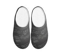 ASXZCBV math symbols pattern Print Breathable and Cozy Washable House Slippers Unisex TPR Sole Indoor Outdoor shoes