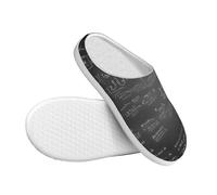 ASXZCBV math symbols pattern Print Breathable and Cozy Washable House Slippers Unisex TPR Sole Indoor Outdoor shoes