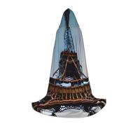 ASXZCBV Paris Eiffel Tower Print Hooded Cloak Cosplay Costume Carnival Themed Events Outdoor Celebrations Daily Wear