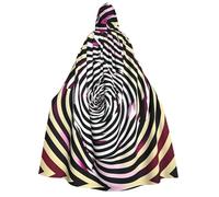 Asxzcbv Spiral Optical Illusion Gif Print Hooded Cloak Cosplay Cape Costume Accessory Robe Carnival Themed Event Seasonal