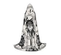 ASXZCBV Wolves And Dream Catchers01 Print Hooded Cloak Cosplay Costume Carnival Themed Events Outdoor Celebrations Daily Wear