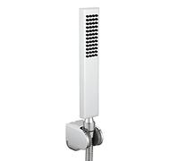 Asyas Solid Brass Hand Held Shower Sprayer Head with Adjustable Wall Connector Shower Holder and Hose Set Chrome High Pressure Square