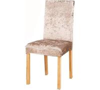 ASYBFLI Luxury Crushed Velvet Dining Room Chair Covers 2/4/6 PCS Stretch Parsons Chair Slipcovers Universal Home Chair Protectors Kitchen Hotel Stool Covers(Taupe,6PCS)