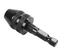 Asyduey 0.3-3.6mm Keyless Drill Chuck Screwdriver Impact Driver Adaptor 1/4" Shank Drill Black