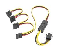 Asyduey 1 Piece Graphics Card 6PIN to Hard Drive Power Supply Cable & Red PVC+18AWG Tinned Copper Wire Step-Down Voltage Stabilization