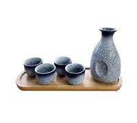 Asyduey 1 Set Exquisite Japanese Style Ceramics Sake Cup Sake Pot Retro Sake Set Japanese Retro Simple Ceramic Sake Cup and Pot