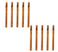 Asyduey 10-Pack Chinese Traditional 6-Hole Bamboo Flute Clarinet Student Musical Instrument Wood Color Parts Kit