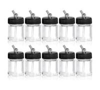 Asyduey 10 Pack Transparent Bottles 22Cc Empty Airbrush Jars, Clear Airbrush Paint Storage Pot
