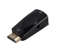 Asyduey 1080P Male to VGA Female Adapter Video Converter 3.5mm Audio Output Cable Hot black