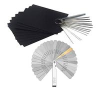 Asyduey 13Pcs Guitar Nut Files Set Bridge Saddle Nut Files + 32 Blades Feeler Gauge Dual Marked Metric and Imperial Measuring Tool + 9 Sheet Sandpaper