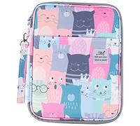 Asyduey 192 Slots Large Capacity Pencil Bag Case Organizer Cosmetic Bag for Colored Pencil Watercolor Pen Markers Gel Pens Bag(Learn Cat)