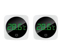 Asyduey 2 PCS Aquarium Thermometer, Temperature Sensor Accurate To ±0.9°C White ABS The Tank Thermometer 5S Refresh Touch Screen HD Digital