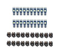 Asyduey 20Pcs T5 LED Lights for Car Dashboard Panel Gauge Indicator, 3030-3SMD Light Replacement with Twist Lock Socket Car Spare Parts - Blue