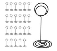 Asyduey 24 Pack Table Number Holder Wedding Table Name Card Holder Clips Picture Memo Note Photo Stand (Black)