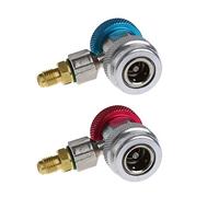 Asyduey 2Pcs Car Auto Freon R134A Quick Coupler Adapters Air Conditioning Refrigerant Adjustable A/C Manifold Gauge